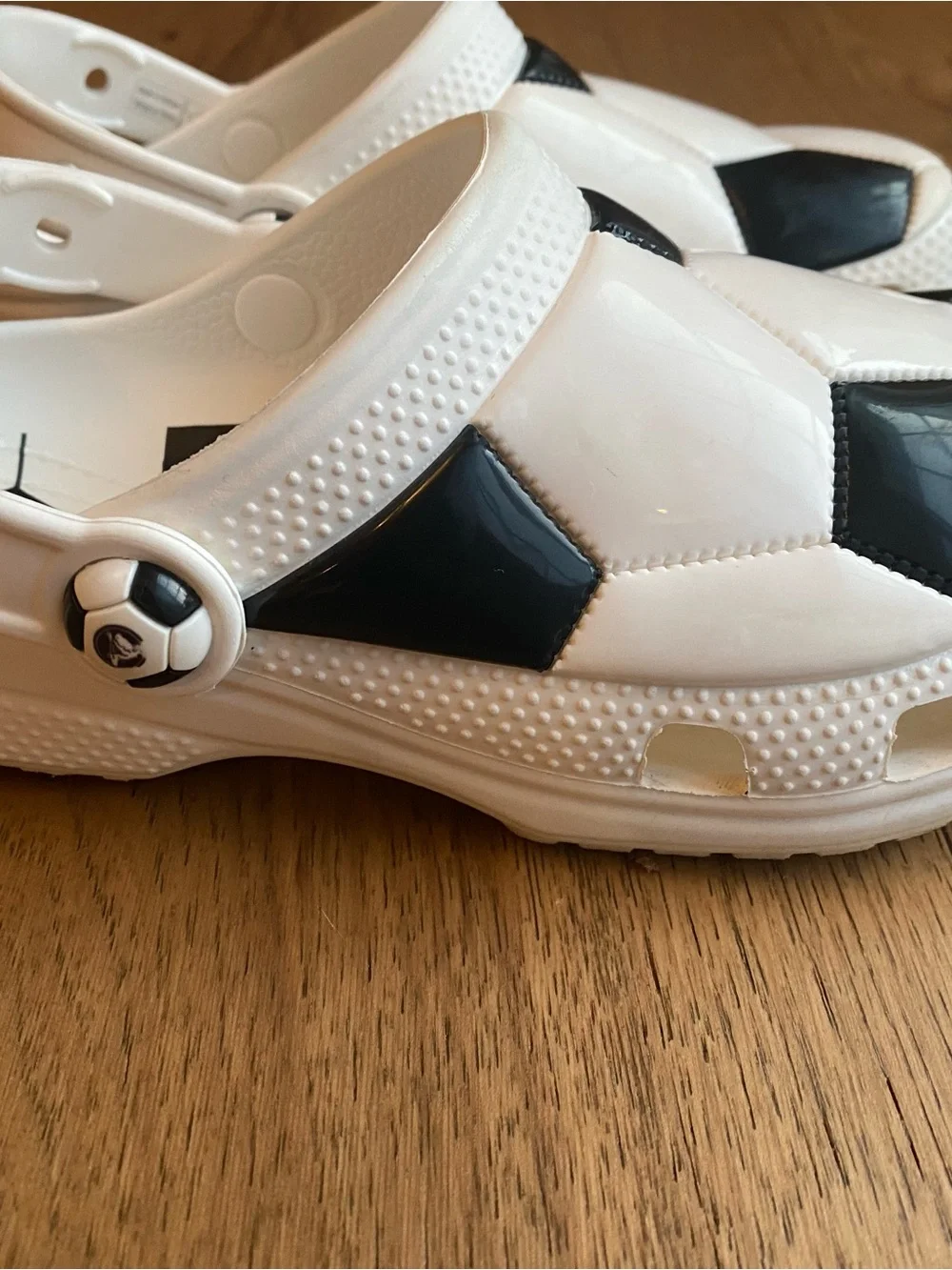 CROCS Kids White & Black Soccer Clog Sandals
